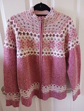 Pink Full Zip Sweater